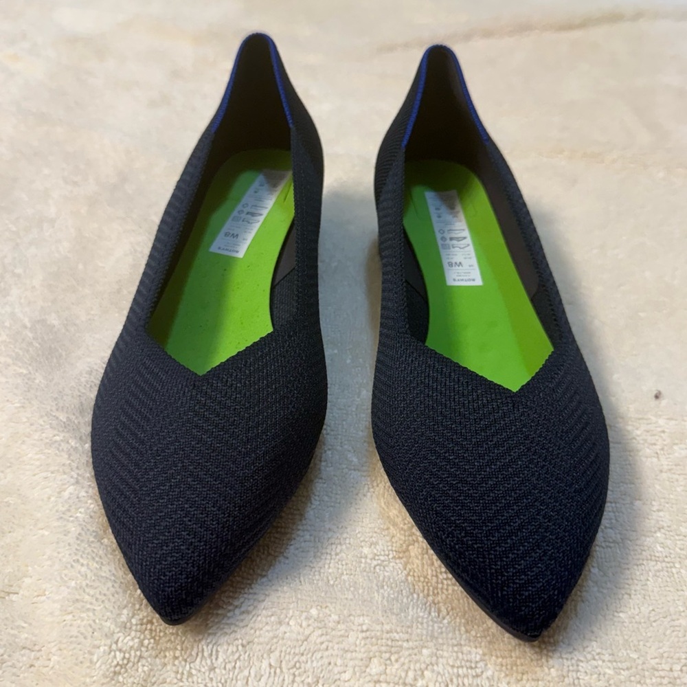 Rothy’s Blue-Toned The High Point Pointed-Toe Block Heels Size 8 - Picture 5 of 8